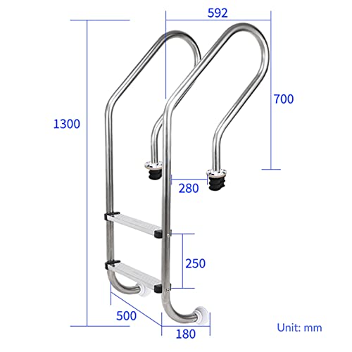 Escalera para piscina 2 peldaños acero inoxidable antideslizante miniatura 5