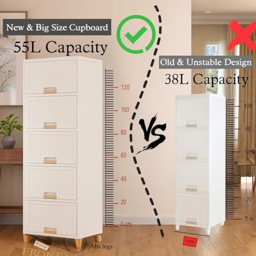 Image of DecoLogy Plastic Bookshelf for Home |Engineered Books Organizer for Study Room|Multipurpose Book Shelf for Home, Office |Book Organizer for Library|Living Room Furniture (Cupboard Rack - White, 2PCS)