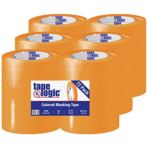 Image of Tape Logic (72 Pack General Purpose Colored Masking Tape, 1 /2 Inch x 60 Yards, Orange, for Home, Office, Arts, Crafts, DIY, Labeling and Coding