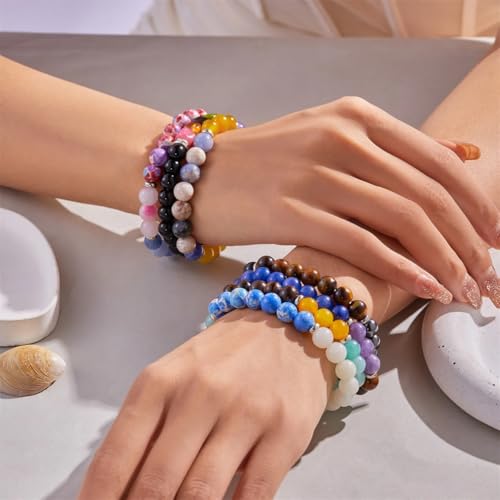 Jewdreamer 9PCS 8mm Healing Crystal Bracelet for Women Spiritual Crystals Beaded Bracelets Protection Good Luck Love Friendship Anxiety Stone Healing Bracelet with Message Card Jewelry Gifts3