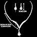 Unicra Bridal Wedding Jewelry Set Silver Rhinestone Necklace Earrings Sets Formal Costume Jewelry for Women and Brides (A-Silver)