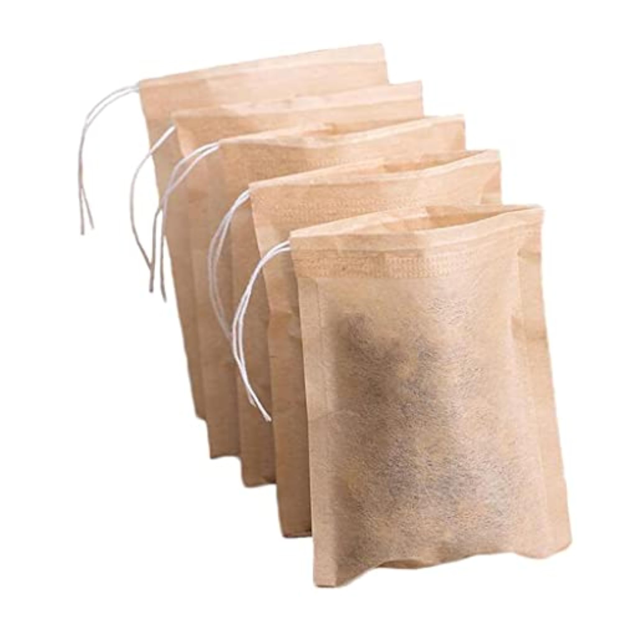100 Pieces Empty Tea Filter Bags with Drawstring, 9x7cm