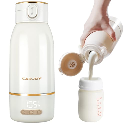 Image of Portable Bottle Warmer, 17oz Big Capacity Travel Warmer for Baby, Fast Heating Milk Warmer for Baby with 2Hours Super Fast Charging,149℉ Pasteurization Function Portable Bottle Warmer