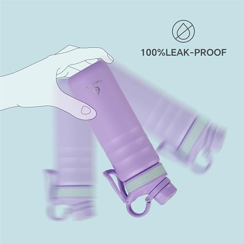 Image of IDEUS Vacuum Insulated Water Bottle, Stainless Steel Double Wall Flask Metal Sports Canteen with Leak-Proof Screw Cap (24oz (710ml), Violet)