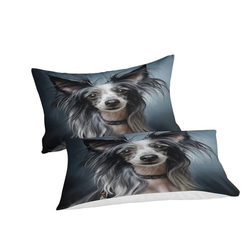 Housse de couette 200x200 chien chinois fermeture éclair anti-glisse - 5