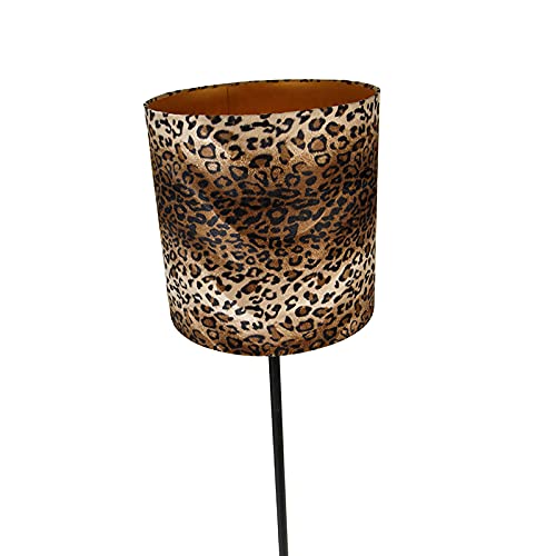 QAZQA Lampada da terra con paralume simplo - Design - Acciaio,Tessuto