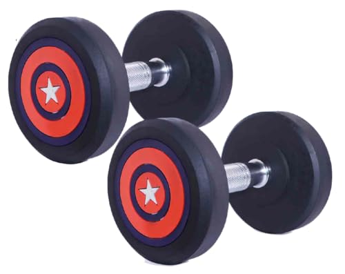 Image of WATSON Dumbbells, Dumbbells Set, Bouncer Dumbbells , Black Dumbbells, Star Red Dumbbells (20 Kg x 2)