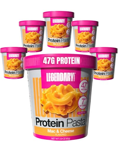 Legendary Foods Protein Mac & Cheese, 47g Protein, Only 7g Net Carbs, Gluten-Free, Keto Friendly, 6 Pack Quick Macaroni Cups, High Protien Pasta For Balanced Diet Enthusiasts
