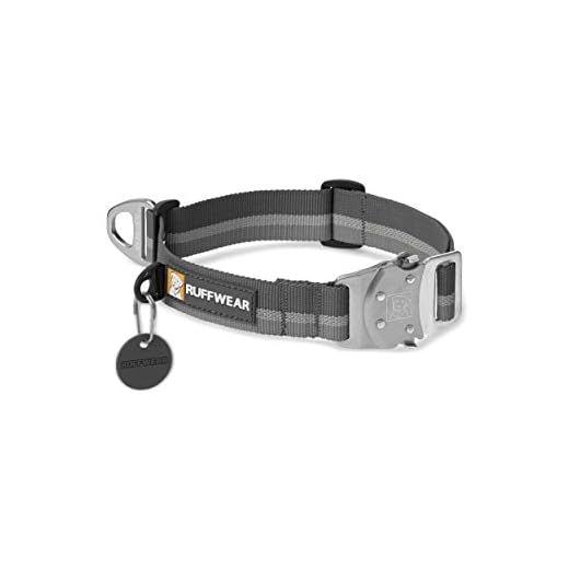 Ruffwear Hundehalsband mit Metall-Clip, Große bis sehr große Hunderassen, Größenverstellbar, Reflektorstreifen, Größe: L (51-66 cm), Grau (Twilight Grey), Top Rope Collar, 25502-025L