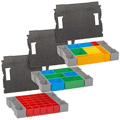 Bosch Sortimo L BOXX Einlage-Set für l-Boxx 102 | L BOXX Insetboxen A3 CD3 H3 3er Set & Bosch L BOXX 102 Einlage | LBOXX Einlage mit Deckelpolster für lbox leer altes Modell