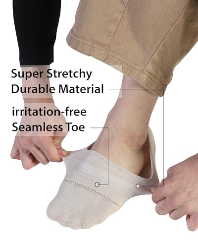 Pro Mountain Seamless No Show Socks Wide Toe Box For Health Bunion Unisex Size S to L Cotton Cushion Footies3