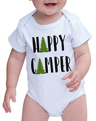 7 ate 9 Apparel Baby's Happy Camper Outdoors Onepiece 0-3 Months Black