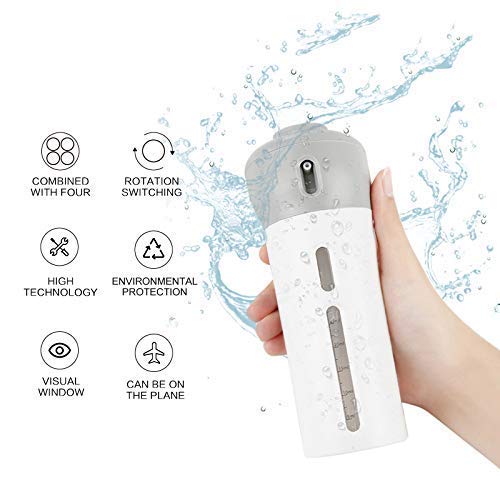 Image of 4 in 1 Travel Bottle Dispenser | Refillable Leak Proof | Toiletries Cosmetic Liquid Lotion Container | Includes Four 40 mL Containers for Shampoo, Lotions, Skincare, Makeup Products
