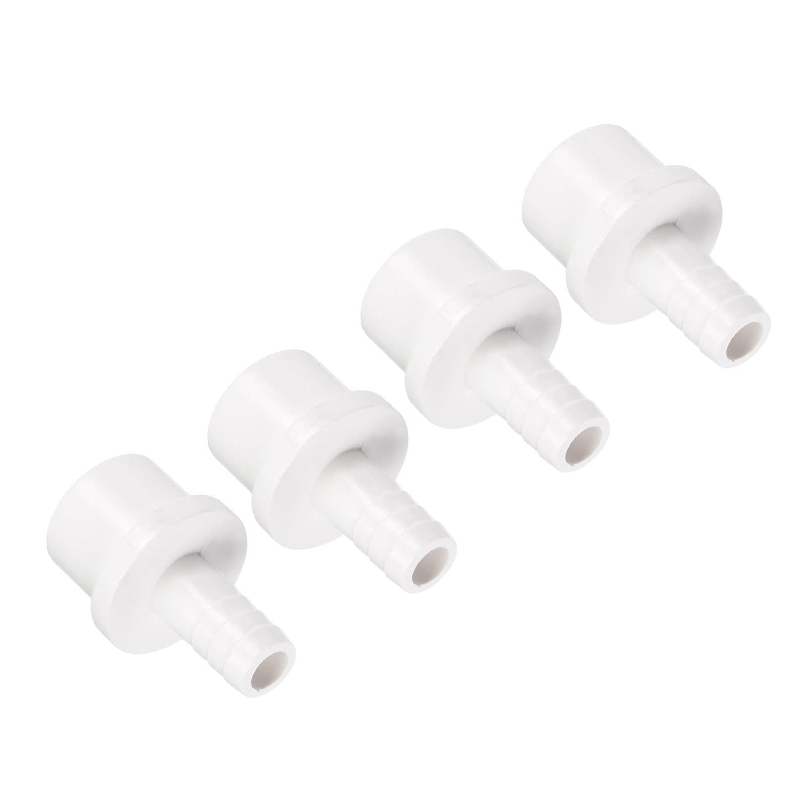 M METERXITY 4 Pack PVC Pipe Fitting - Water Tube Connector, 12mm Barb Straight Pipe Joint, Apply to Outdoor/Garden/Pool (OD 0.98 Inch, White) โ image 1