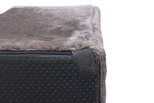 Karlie Easy Step Hundetreppe, Hundezubehör, Plüsch/Holz, Dunkelgrau -