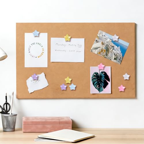 Image of 25 Pcs Decorative Thumb Tacks, Cute Decorative Push Pins for Wall Bulletin Board & Cork Board, Resin Star Push Pins for Office Home School-5 Colors (Luminous Star)