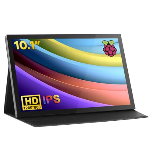 Image of Hosyond 10.1 inch LCD Touchscreen IPS Monitor 1280x800 Portable Screen HDMI Display Built-in Speakers with Shell for Raspberry Pi 5 /Pi 4 /3B+ Xbox PS4 Windows 7 /8 /10
