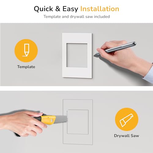 Image of Mount-It! in-Wall TV Cable Management Kit with Recessed Power - Dual Outlet, USB-A and USB-C Ports, 9ft Cord, and Hand Saw - Easy, Safe Cable Management for Organized TV and Home Theater Setups