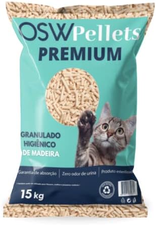 Granulado Higiênico De Madeira Para Gatos Osw Pellets Premium 15K...