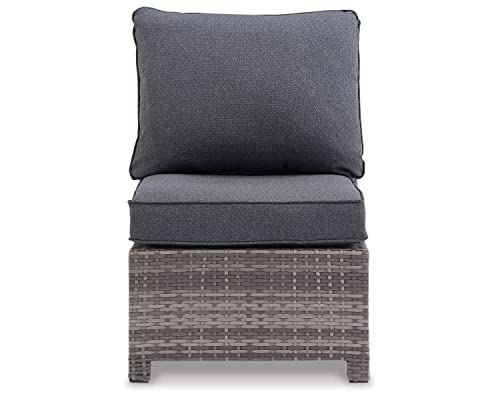 Signature Design by Ashley Salem Beach Outdoor Resin Wicker Armless Chair, Gray - Image 5