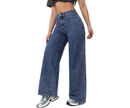 Image of HF Women's Relaxed Fit High Rise Loose Baggy Jeans for Fashoin
