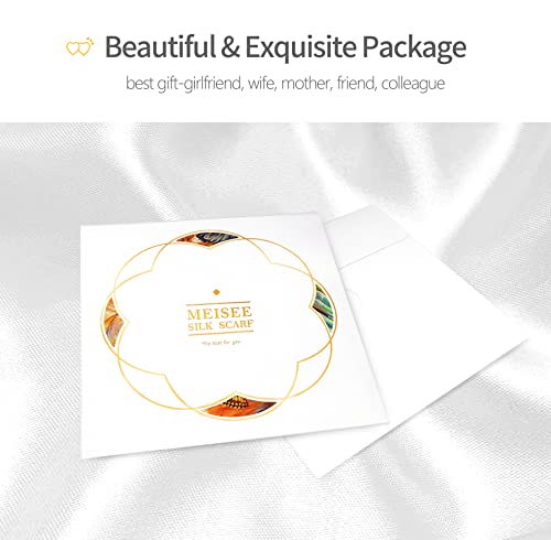 Mulberry Silk Scarfs Neck Scarf 21"x21" Small Square Scarfs hair scarf bandana for Women Gift Packed 7