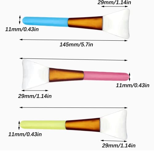3 Pcs Face Mask Brush, Silicone Face Mask Brushes, Hairless Face Mask Applicator Brushes, for Face Mask Eye Mask Serum Skin Care DIY - Image 3
