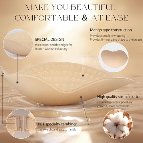 EIDOS Strapless Backless Sticky Push Up Bra - Invisible Adhesive Bra for Women with Nipple Covers 20253