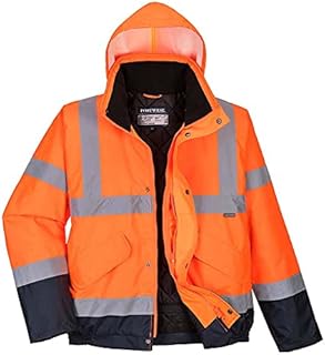 Portwest Hi-Vis Two Tone Bomber Jacket, Size: S, Colour: Orange/Navy, S266ONRS