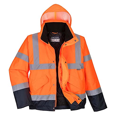 Portwest Blouson HV bicolore, Couleur: Orange/Marine, Taille: XL, S266ONRXL