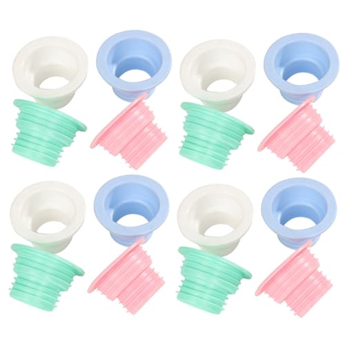 OUNONA 20 Piezas Unidades Anillos de Sellado de Silicona para Desagüe Tapones Prácticos y Duraderos para Lavadora Fregadero y Baño Diseño Elástico y Resistente para Color Aleatorio