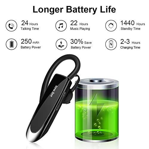 New Bee Bluetooth Headset V5.0 Handsfree Bluetooth-oortelefoon met 24 uur gesprekstijd en meer 60 dagen stand-by met… - Image 4