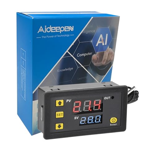 Aideepen W3230 20A DC 12V Digitales Thermostat, Digitaler Temperaturregler Regler Heizung Kühlung Steuerung Thermometer Instrument
