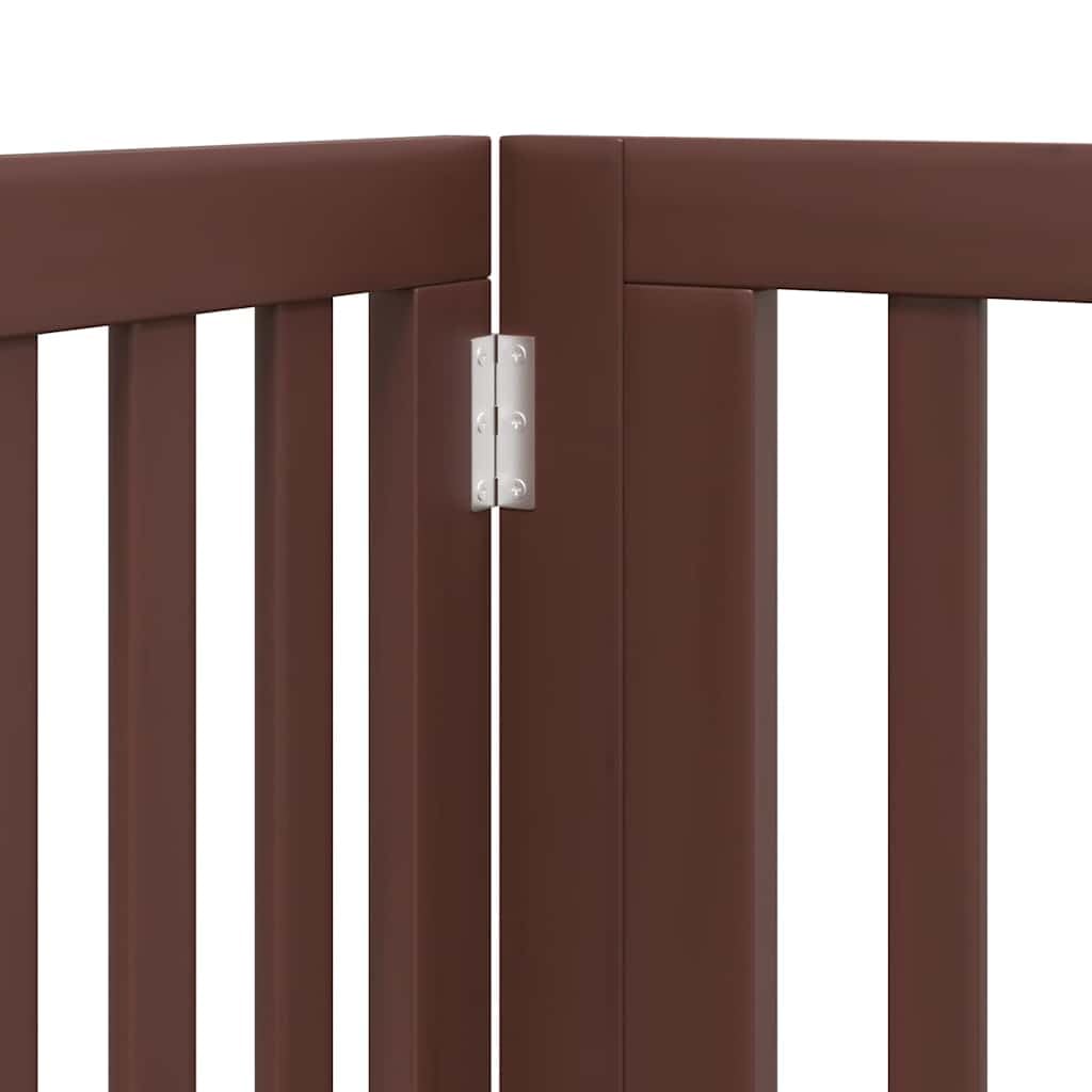 Puerta plegable para perros de 6 piezas con puerta de madera de álamo, rejilla plegable para perros con puerta con cerradura para seguridad de mascotas, puerta para perros sin taladrar