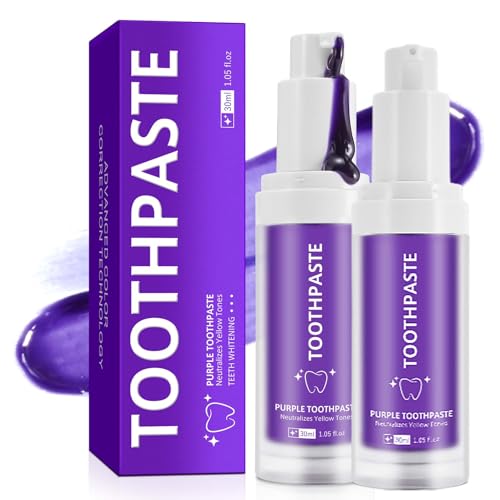 Purple Toothpaste for Teeth Whitening -Purples Teeth Whitening Kit -Stain Removal & Enamel Safe - Fresh Breath Formula with Unique Purple -for Coffee-Smokers-Tea