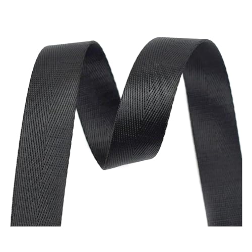Cinta de Nailon de 5 m (20-38 mm) para encuadernar Bolsas, Accesorios de Costura para Bricolaje,Negro,32 mm