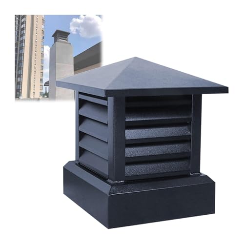 LSSHQ Comignolo Quadrato in Lega di Alluminio Comignolo Antivento Canna Fumaria, Villa Antifumo e Antipioggia Cappelli for Camino Quadrati for Camino Esterno(25x25cm/9.8x9.8in)