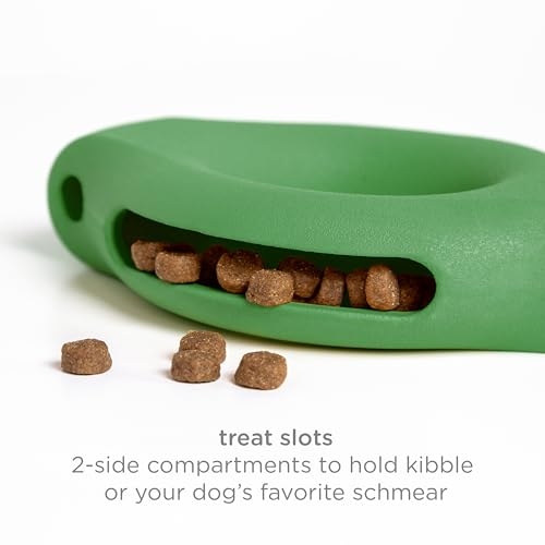 Ubbi Interactive Treat Dispensing Dog Toy, for Medium to Large Dog Breeds Durable Natural Rubber, Green, Green Treat Toy - Image 3