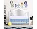 Crib Bed Skirt 28” x 52” with 14” Drop – Split Corners Dust Ruffle, Microfiber - Breathable, Durable, Elastic Adjustable Fit, Soft Nursery Bedding for Baby Boys & Girls, Light Blue Solid