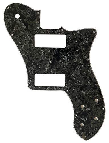 Custom Guitar Pickguard For Fender US 72 Squier Telecaster Deluxe P90 Scratch Plate (4 Ply Black Pearl)