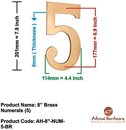 Adonai Hardware 8" Brass Numeral "2" (Antique Brass)