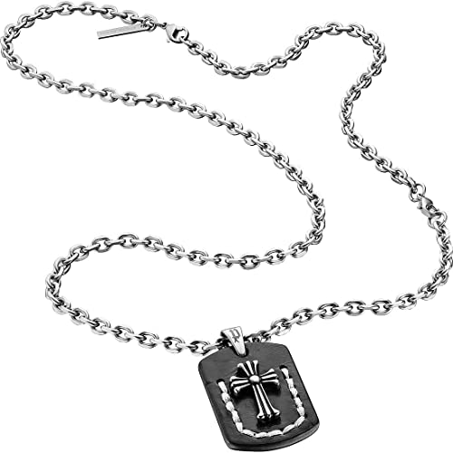 Collier Police acier inoxydable homme 70 cm bijou chaîne argenté PJ25515PSB-01
