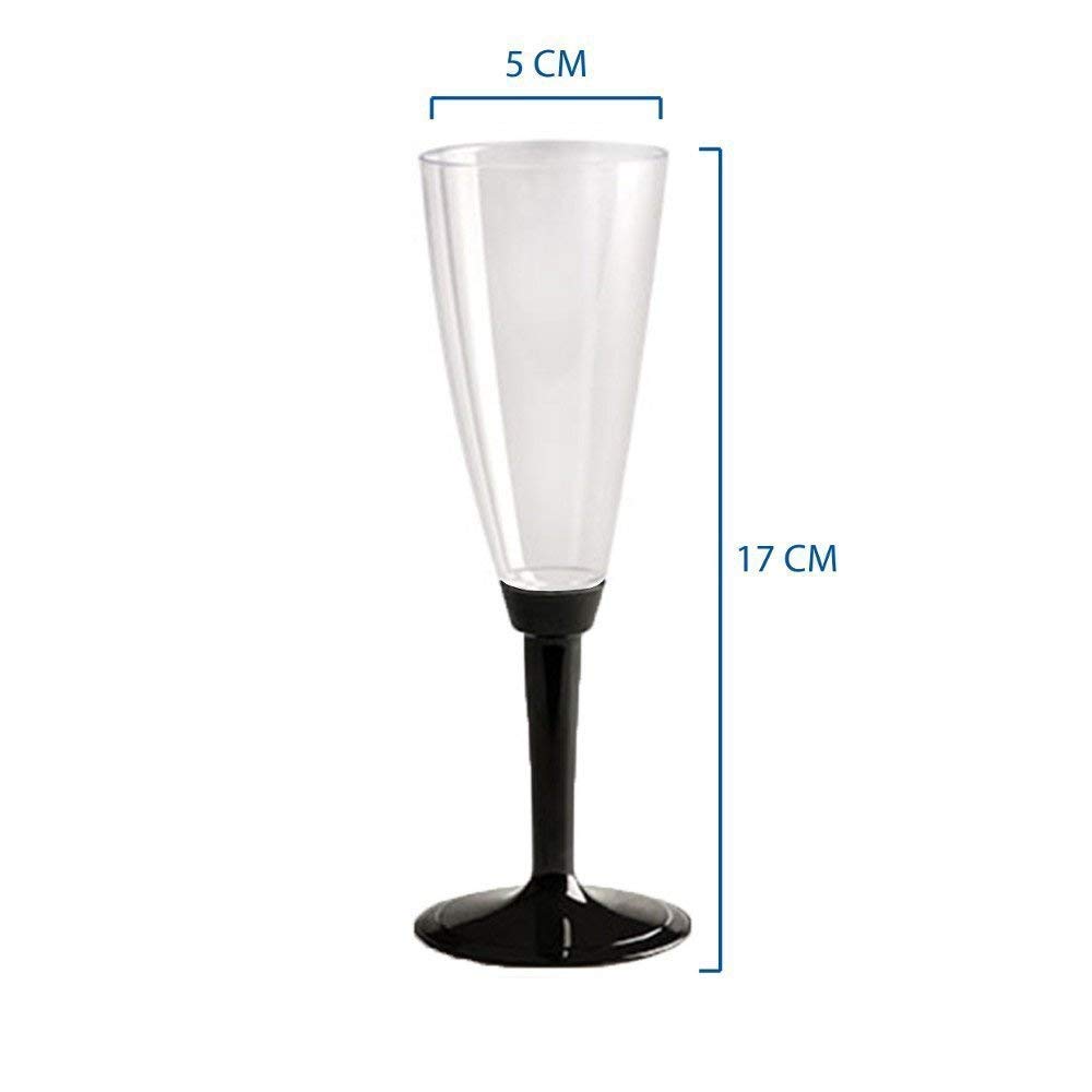 PZ 50 CALICI FLUTE + PZ 50 BASE NERA PER CHAMPAGNE E SPUMANTE