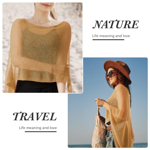 Image of Women Sheer Poncho Shrug Summer Sheer Blouse Top Lightweight Poncho Bolero for Evening Dress