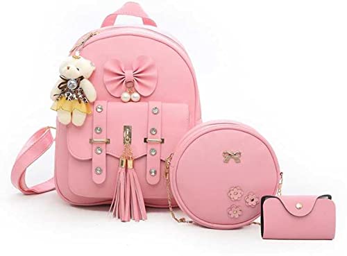 LUZIASA 3-PCS Fashion Cute Stylish Leather Backpack & Sling Bag Set for Women, School & College Girls (B09MCS4QZJ) Amazon Price History, Amazon Price Tracker