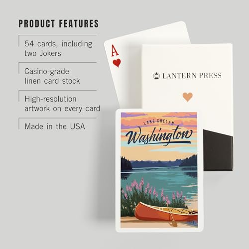 Lantern Press Naipes Poker Lake Chelan, 52 Cartas miniatura 3