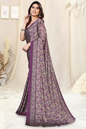 Image of MIRCHI FASHION Women's Ready to Wear 1 Minute Drape Chiffon Printed Saree with Blouse Piece