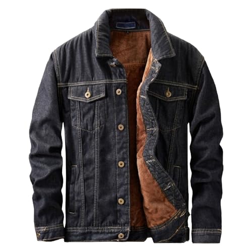 Veste de camionneur chaude avec polaire épaisse homme blouson boutonné confortable
