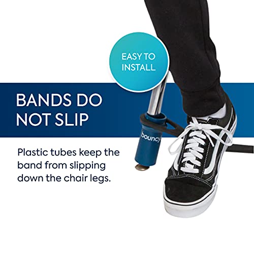 Image of Bouncyband Original Bouncy Bands for Chairs, Blue, 1 Count - Chair Bands for 13 inch to 17 inch Wide Chair Legs with 1.5 inch Diameter Support Pipes - Silent Sensory Tool Increases Focus & Relieves Stress