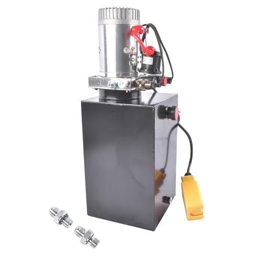 Image of 15 Quart 12V DC Hydraulic Power Unit, 3200 PSI Double Acting Hydraulic Pump with Metal Reservoir for Dump Trailers, Car Lifts, Truck Hoists, RV Leveling & Heavy Duty Applications Mixizap